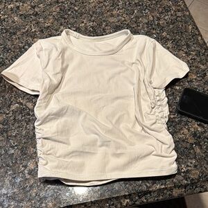 Women's Cream Ruched Top